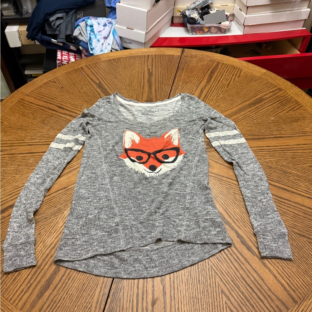 Bethany Mota Textured Knit Fox Sweater